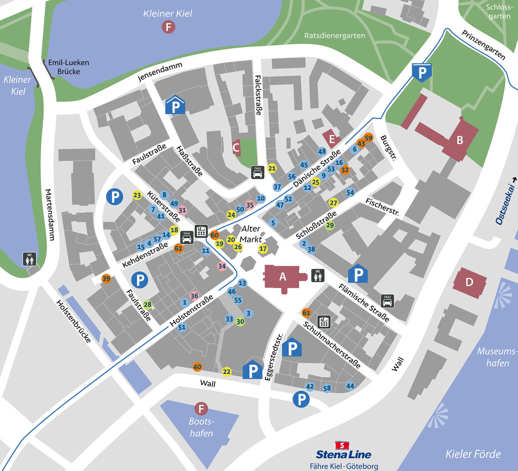 Kieler Altstadt Lageplan Karte